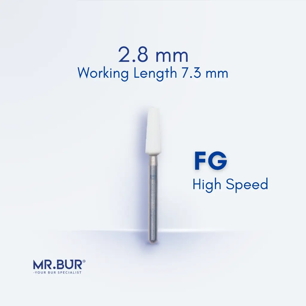 FG WHITE STONE TAPER FLAT END